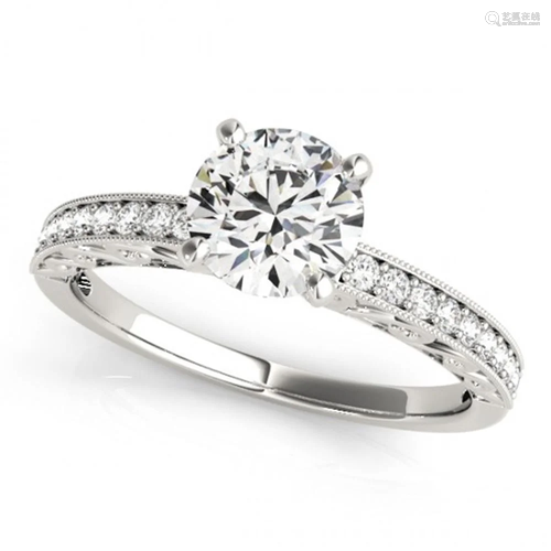 Natural 0.7 ctw Diamond Antique Ring 14k White Gold