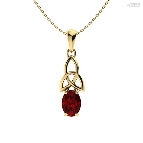 2.48 ctw Garnet Necklace 14K Yellow Gold