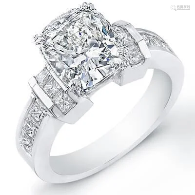 Natural 2.32 CTW Cushion Cut Diamond Engagement Ring