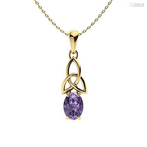 1.56 ctw Iolite Necklace 18K Yellow Gold