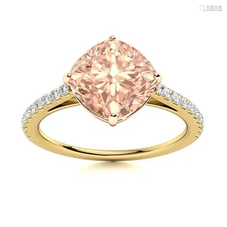 Natural 2.41 CTW Morganite & Diamond Engagement Ring