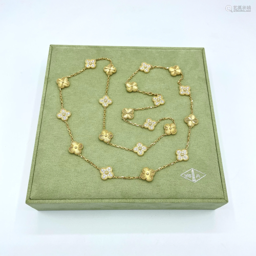 Van Cleef & Arpels 20 Motif 18K Diamond Long Necklace
