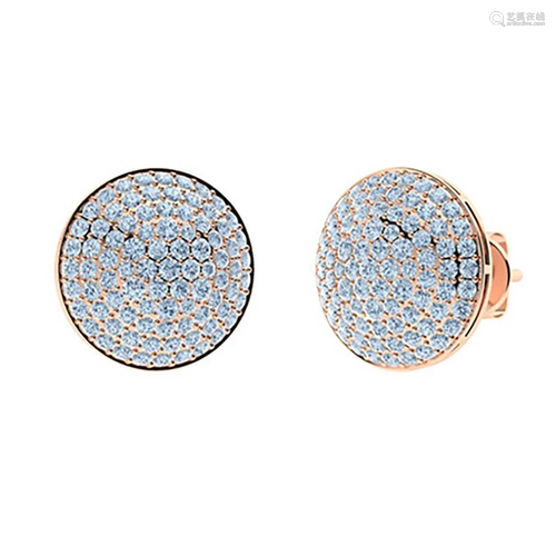 2.55 CTW Aquamarine Halo Earrings 14K Rose Gold