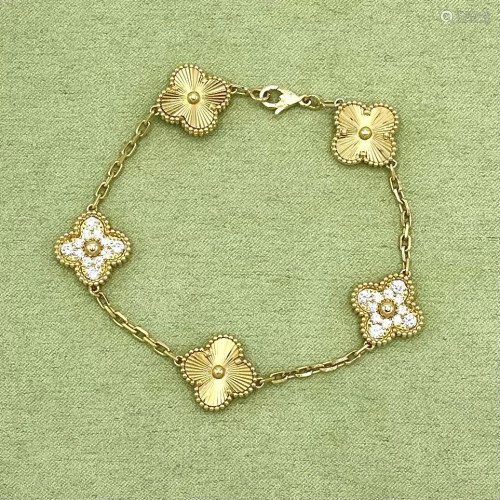 Van Cleef & Arpels Alhambra 18K Diamond Bracelet