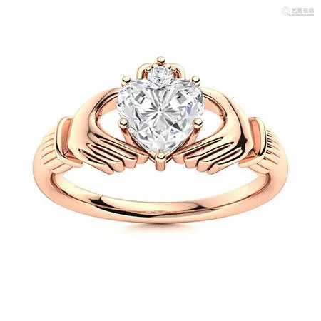 Natural 0.54 CTW Diamond Solitaire Ring 14K Rose Gold