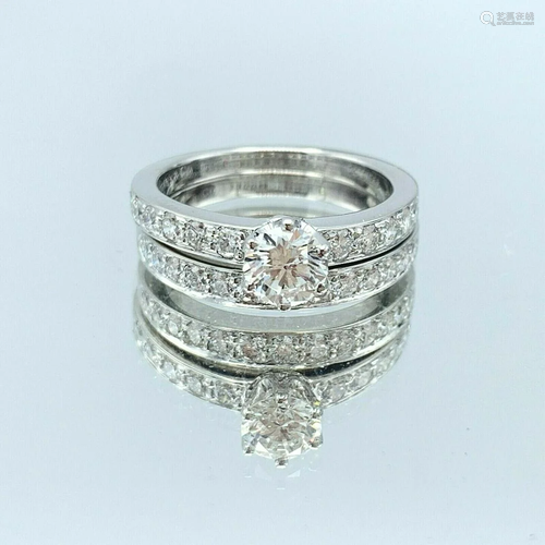 Tiffany & Co PT & .47ct Diamond Engagement Ring &