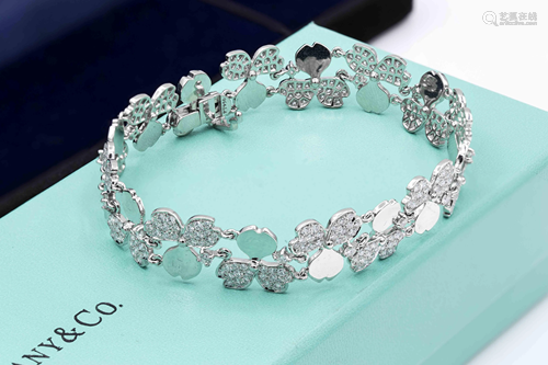 Tiffany & Co Paper Flowers 4CT Diamond Cluster Bracelet