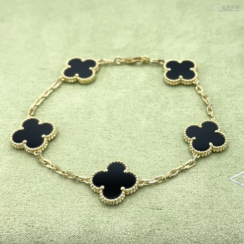 Van Cleef & Arpels Alhambra 18k Onyx Bracelet