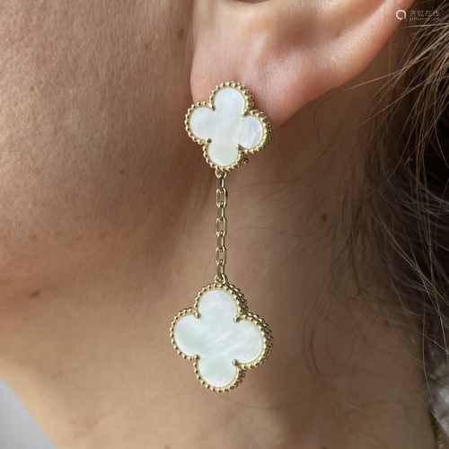 Van Cleef & Arpels Alhambra Mother of Pearl 2 Motif Ear