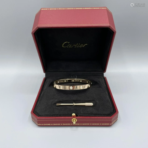 Cartier 10 Diamond Love Bracelet Size 17