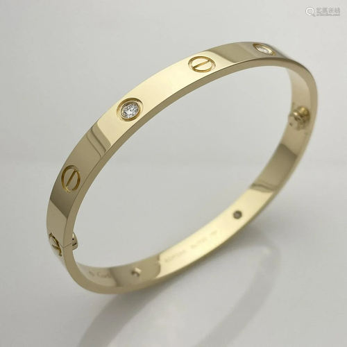 Cartier 4 Diamond Love Bracelet Size 18