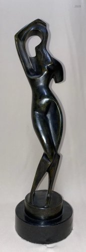 Archipenko ukrainian american bronze sculpture woman