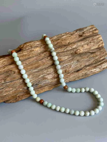 Genuine natural 8.5mm Jadeite Jade Beads Necklace long