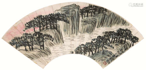齐白石（1864-1957） 1925年作 春水红霞 立轴 设色纸本