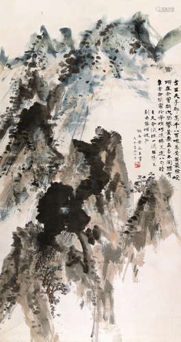 黄永玉（b.1924） 1978年作 黄山天都峰 立轴 设色纸本