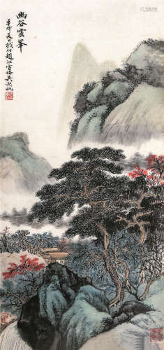 吴湖帆（1894-1963） 1951年作 幽谷云峰 镜心 设色纸本
