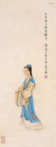 梅兰芳（1894-1961） 1945年作 仕女图 立轴 设色纸本