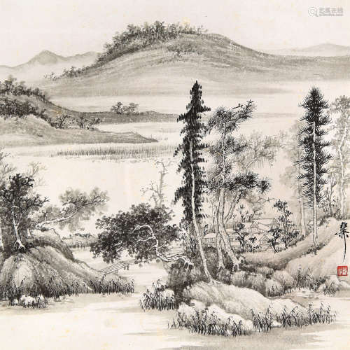谢稚柳（1910-1997） 山居图 镜心 水墨纸本
