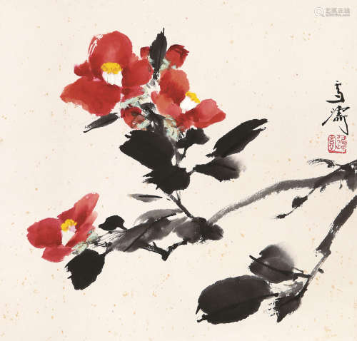 王雪涛（1903-1982） 山茶花 立轴 设色纸本