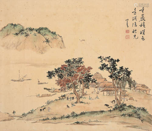 溥儒（1896-1963） 远浦归帆 镜心 设色绢本