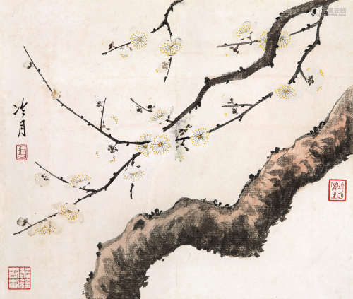 陶冷月（1895-1985） 梅花 镜心 设色纸本