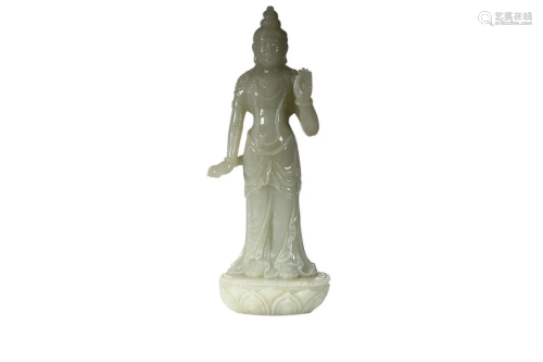 HETIAN JADE FIGURE OF GUANYIN