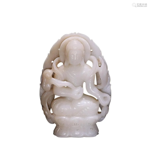 HETIAN JADE FIGURE OF GUANYIN