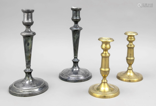 2 pairs of candlesticks, 19th/