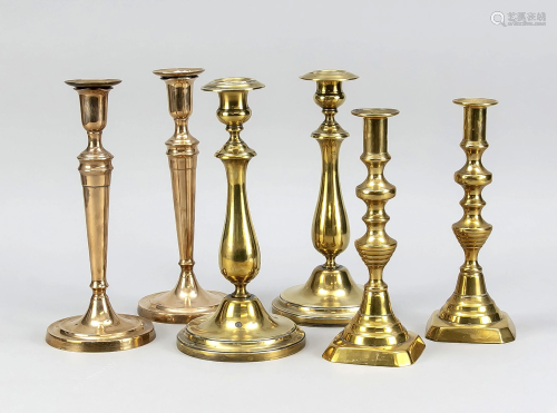 3 pairs of candlesticks, 19th/