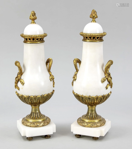 Pair of ornamental urns, late