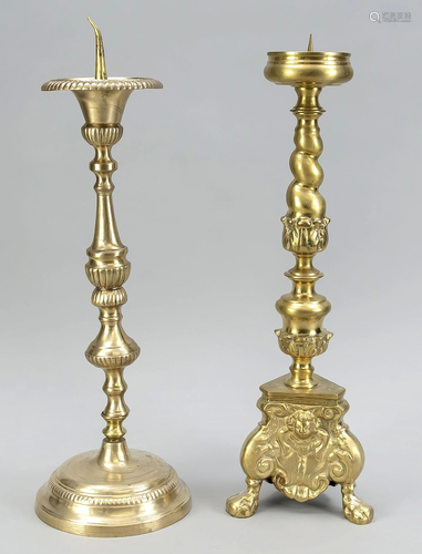 2 candlesticks, end of 19th c.