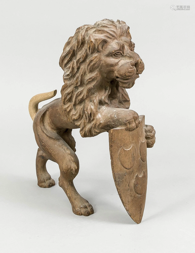 Wooden lion (probably once a f