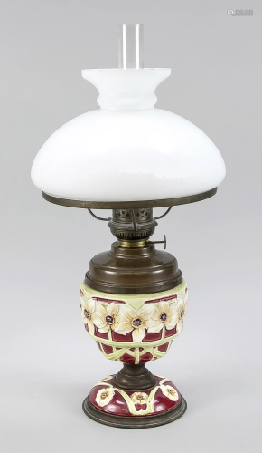 Art Nouveau petroleum lamp, c.