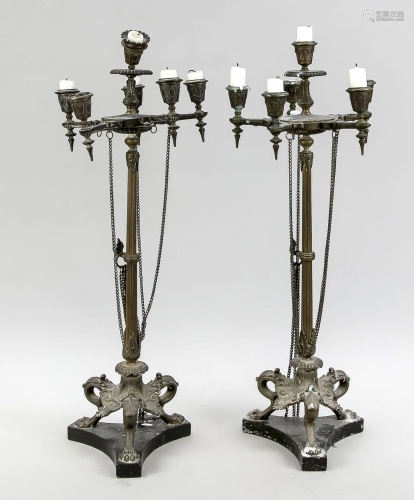 Pair of large historism candle
