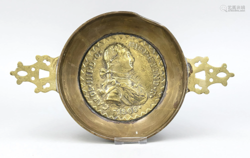 Brass bowl, dated 1806. In the