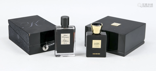 2 perfumes in lacquer boxes