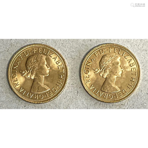 2 Gold coins Great Britain 1 S