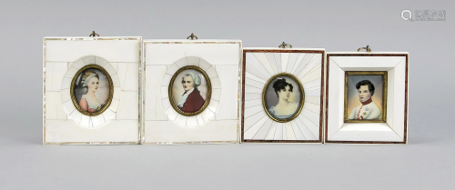 4 miniatures, 20th c., polychr