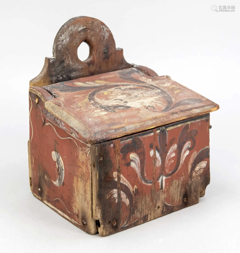 Old wooden box, 18th/19th c.,