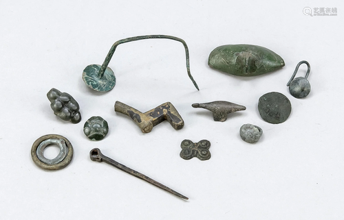 13 Scythian bronze parts, incl