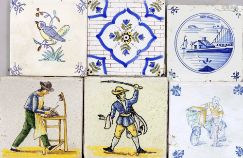 25 tiles, 18th/19th c., differ