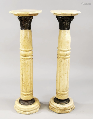 Pair of floral columns, 20th c
