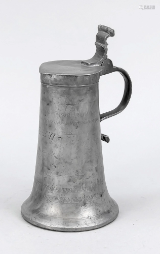 Pewter jug, around 1700, with
