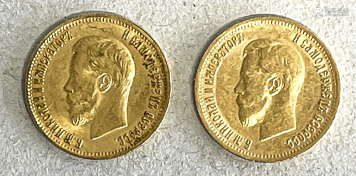 2 gold coins Russia, 10 rubles