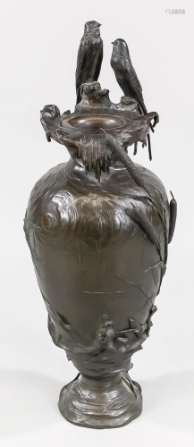 Floor vase, around 1900, bronz