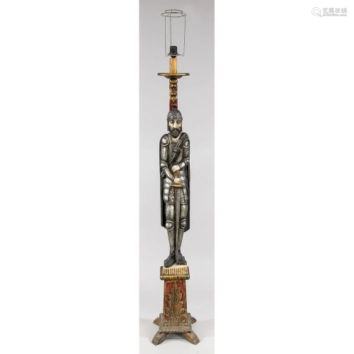 Floor lamp with knight, 20th c
