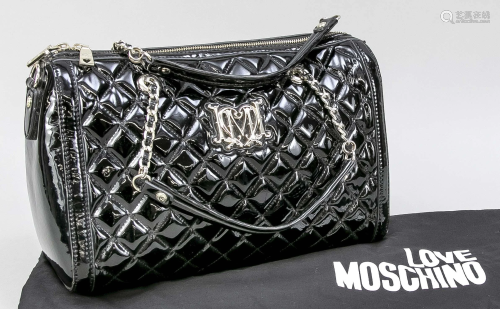 Moschino, tote bag, black quil