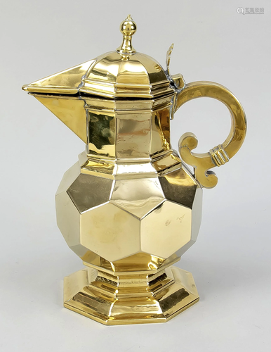 Large brass jug, England, 19th