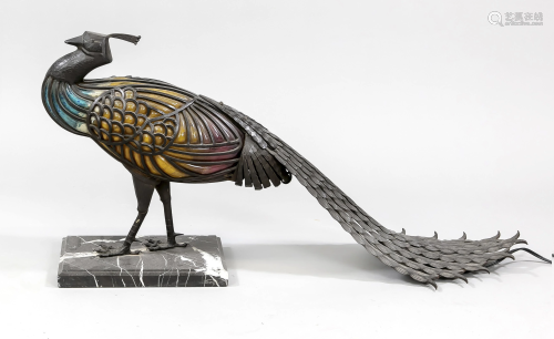 Art deco lamp in peacock shape