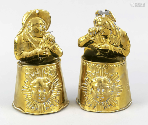 Pair of figural fidibus vessel